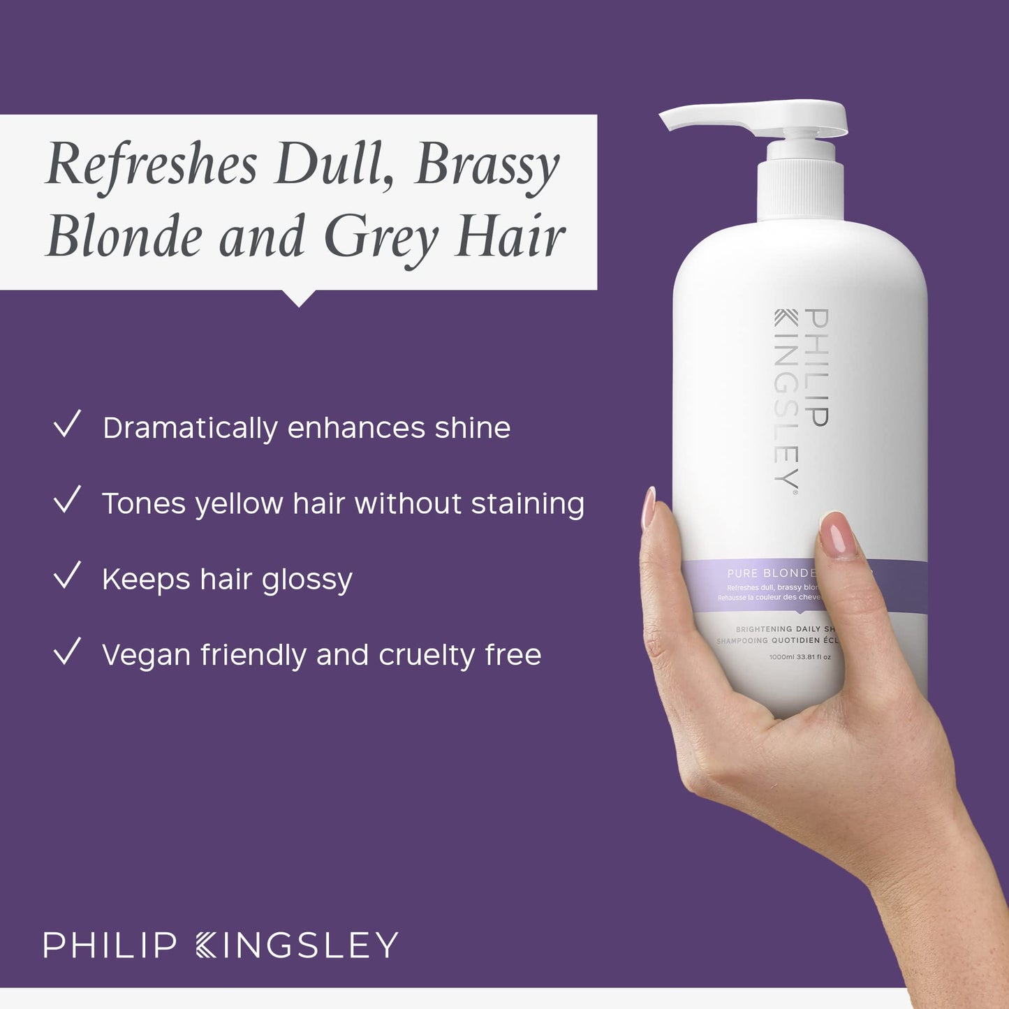 Philip Kingsley - Pure Blonde Silver Brightening Daily Conditioner-1000ml