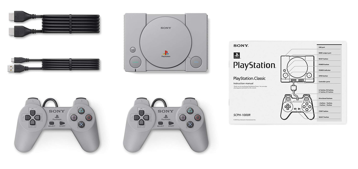 Sony PlayStation Classic Console - Miniature Retro Gaming System with 20 Prel...