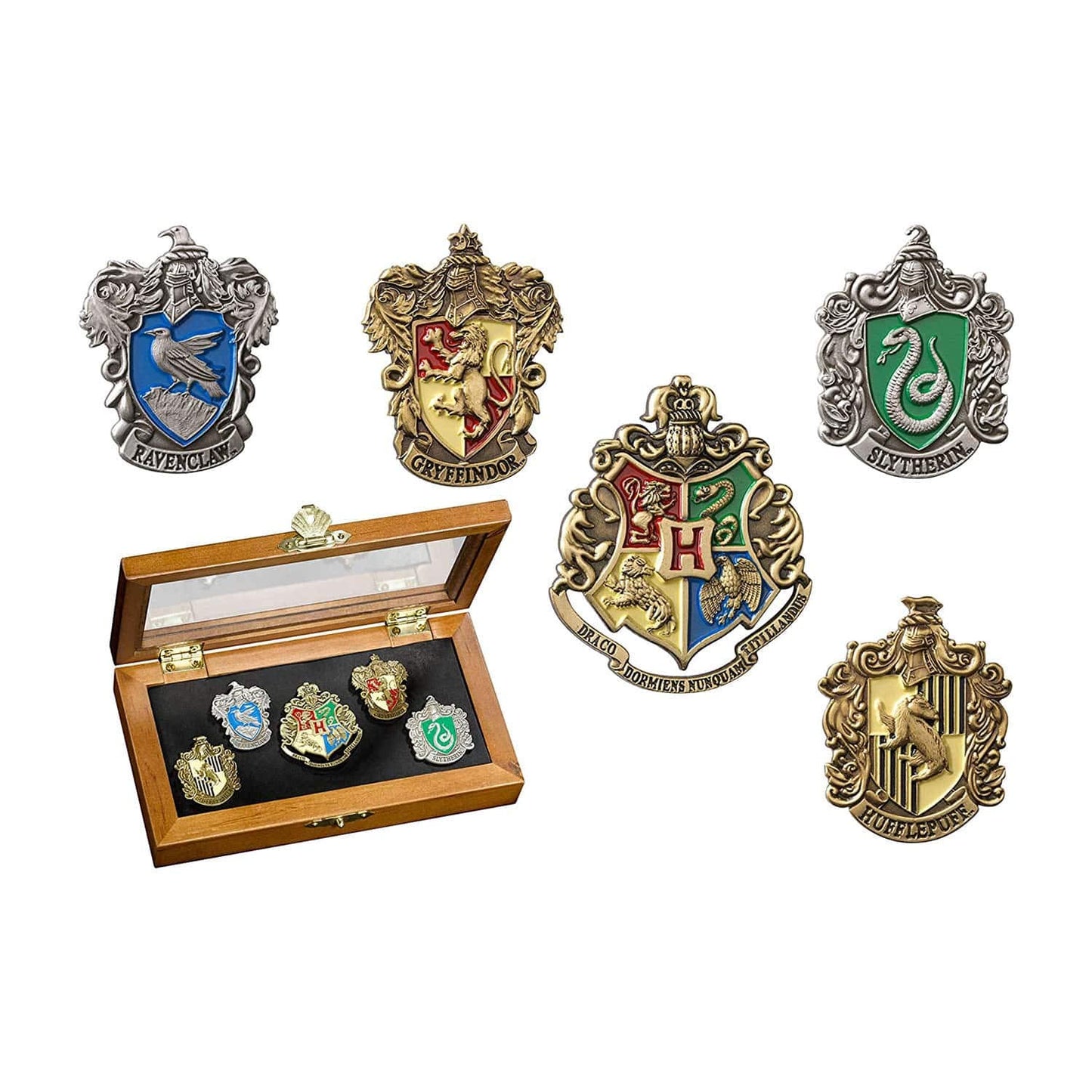 Hogwarts House Pins by The Noble Collection - Set of 5 Metal, Hand-Enamelled ...