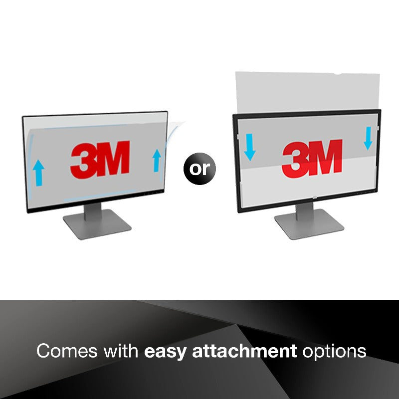 3M Privacy Filter for 24 inch widescreen LCD monitor. Black anti-glare privac...