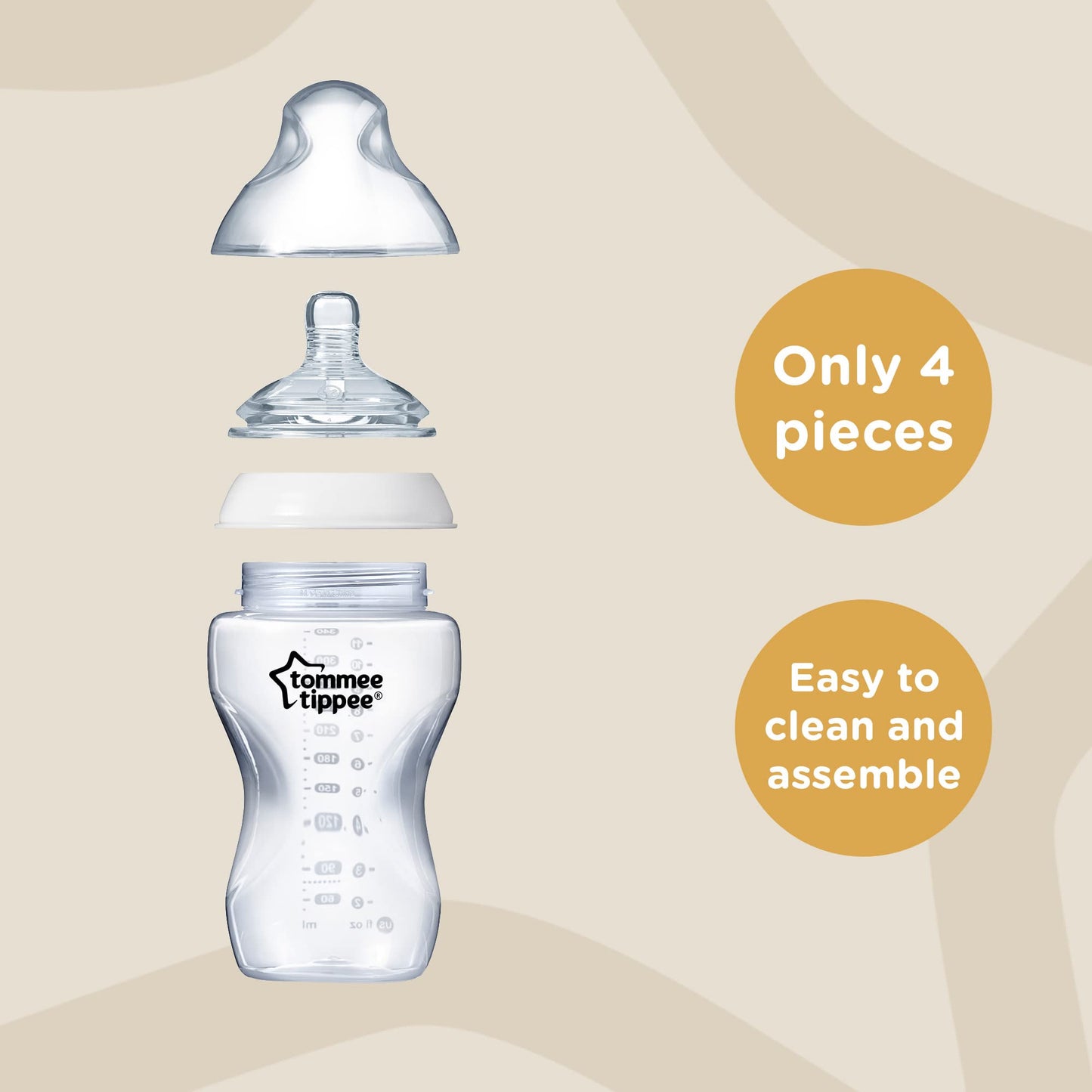 Tommee Tippee Closer to Nature Baby Bottles, Breast-Like Teat with Anti-Colic...