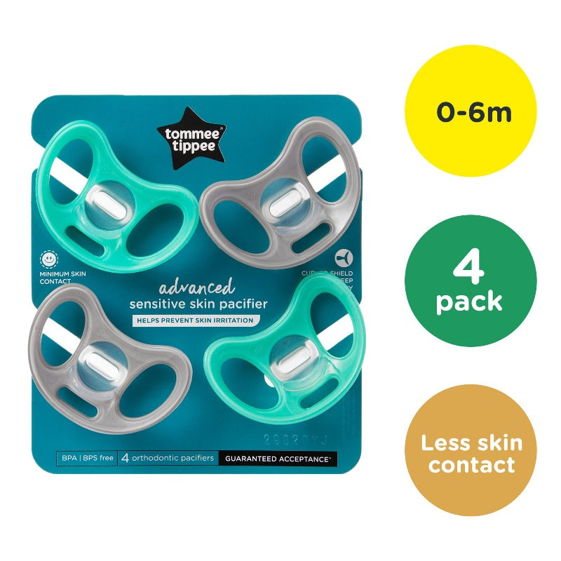 Tommee Tippee Advanced Sensitive Skin Soother 0-6 months Pack of 4 Dummies | Nation's Fave