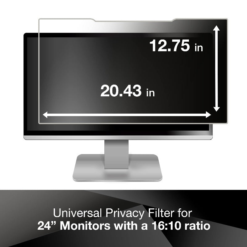 3M Privacy Filter for 24 inch widescreen LCD monitor. Black anti-glare privac...